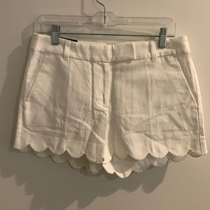 Jcrew White Scalloped Shorts NWT